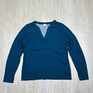 Cabi Teal Ever Knit V-Neck Front Snap Casual Cardigan Sweater Style #3368 Medium